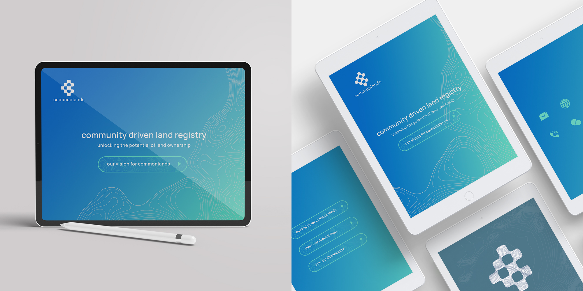 Commonlands land registry blockchain logo design brand identity Samadara Ginige