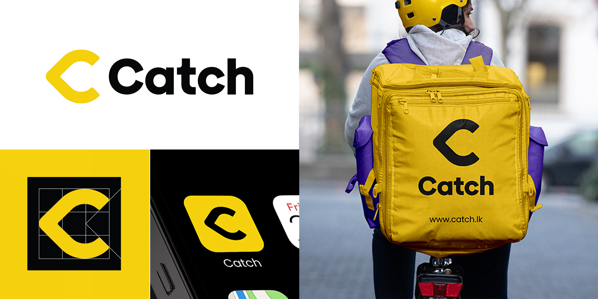 Catch food delivery app logo design brand identity Samadara Ginige