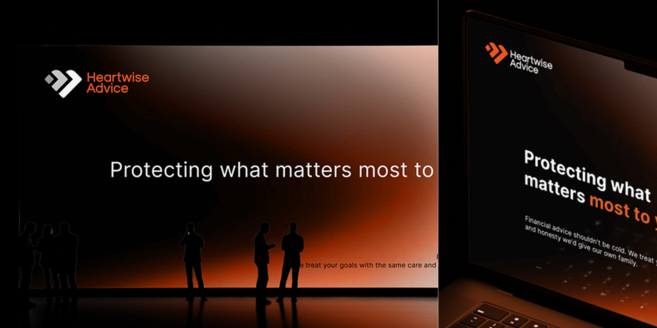 Heartwise Advice brand identity applied in the real world